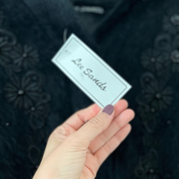 NWT VINTAGE RARE Fur Embellished h Black Winter Coat Medium - Picture 5 of 6